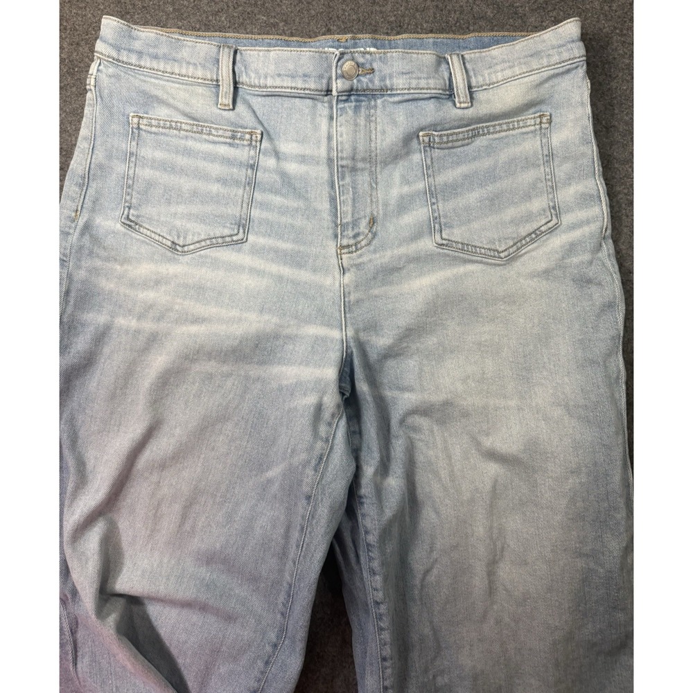 Lands' End High-Rise Patch Pocket Wide-Leg Crop‎ Jeans Size 16